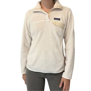 Patagonia Women’s Sweatshirt Re-Tool Fleece Snap-T White Teddy Fall Size Small